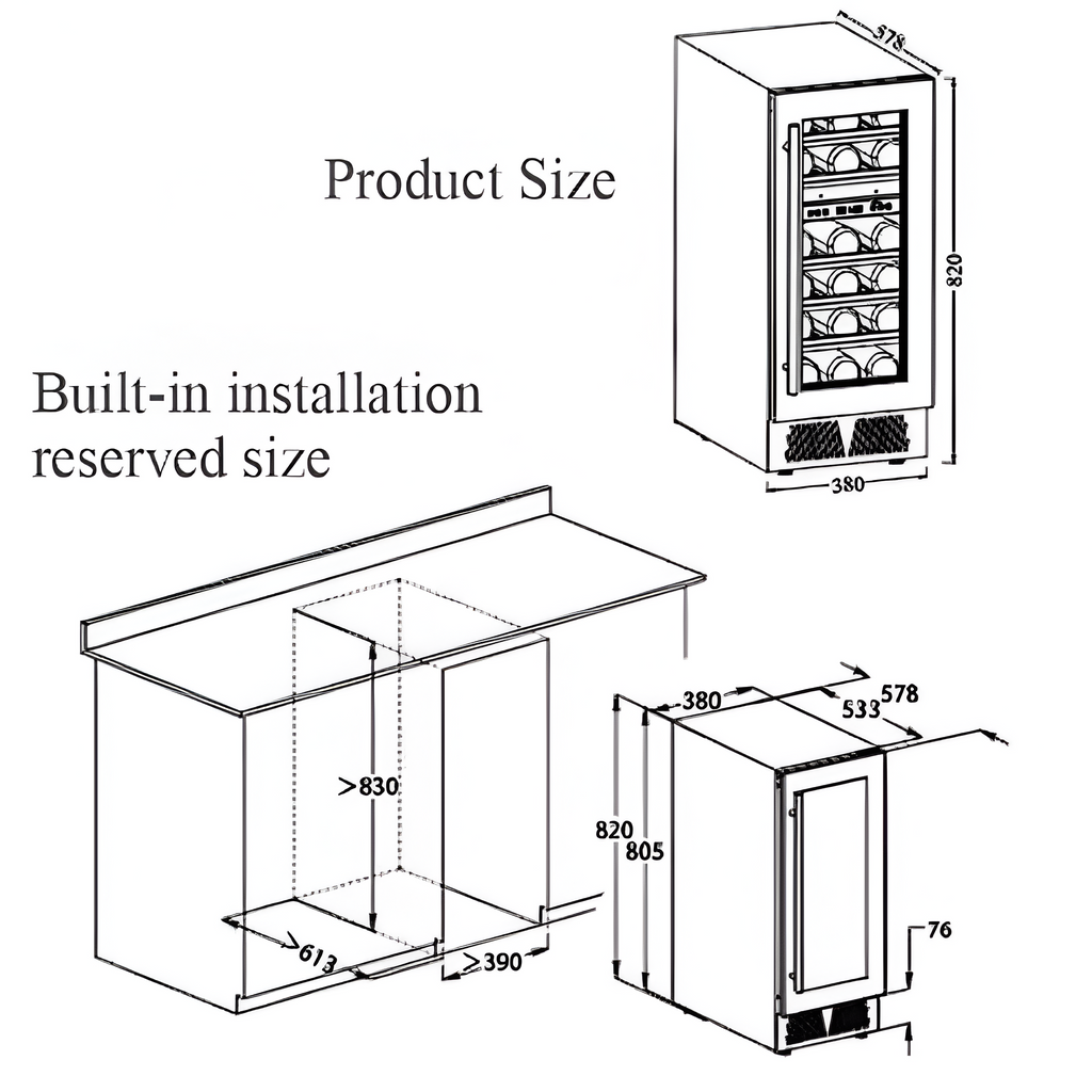 SienaCave Alto 45-Bottle Built-In Wine Cellar